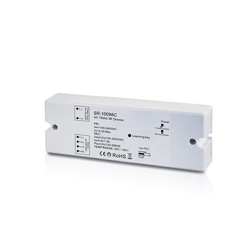 RECEPTOR DIMMER LED STUDIO SERIE 1009 SWITCH TRIAC RF AC 2 CANALES 1.2A