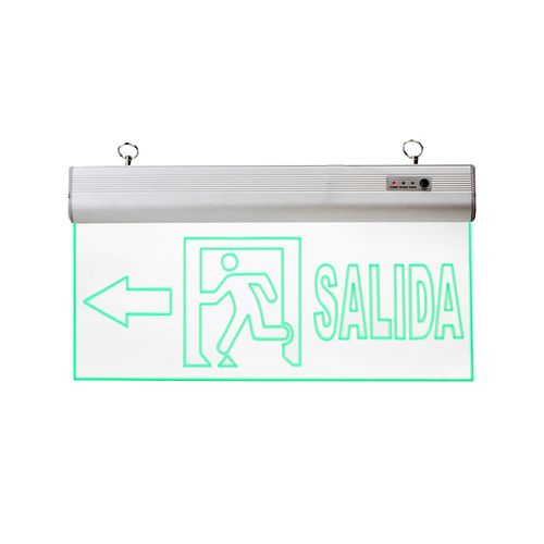 SEÑALÉTICA DE EMERGENCIA LED STUDIO SALIDA IZQUIERDA SERIGRAFIADA