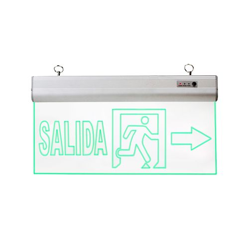 SEÑALÉTICA DE EMERGENCIA LED STUDIO SALIDA DERECHA SERIGRAFIADA