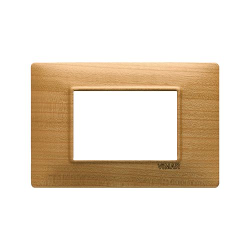 PLACA VIMAR PLANA LEGNO NATURALE 3 MÓDULOS