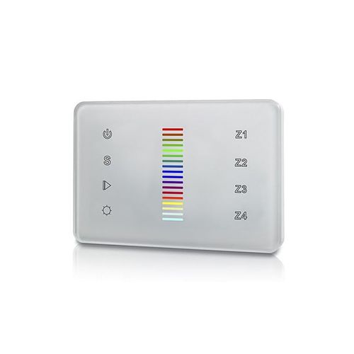 CONTROL MURO LED STUDIO SERIE 1009 RF 4 ZONAS RGB TOUCH PARA CAJA ELÉCTRICA