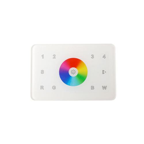 CONTROL MURO LED STUDIO SERIE 1009 RF 4 ZONAS RGB + W TOUCH PARA CAJA ELÉCTRICA