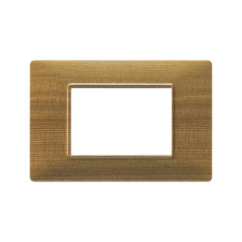 PLACA VIMAR PLANA LEGNO NATURALE 3 MÓDULOS