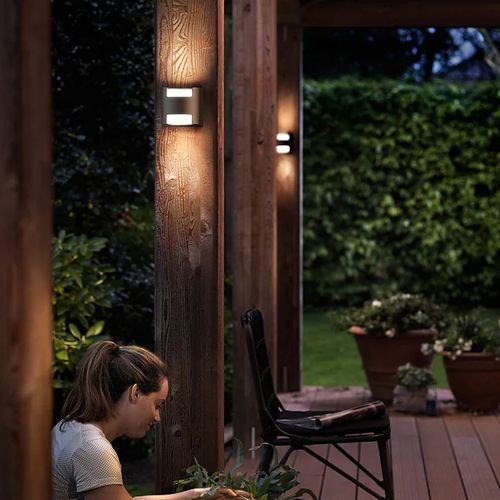 APLIQUÉ MURO PHILIPS GRASS BIFOCAL 2 X 4.5W LUZ CÁLIDA IP44