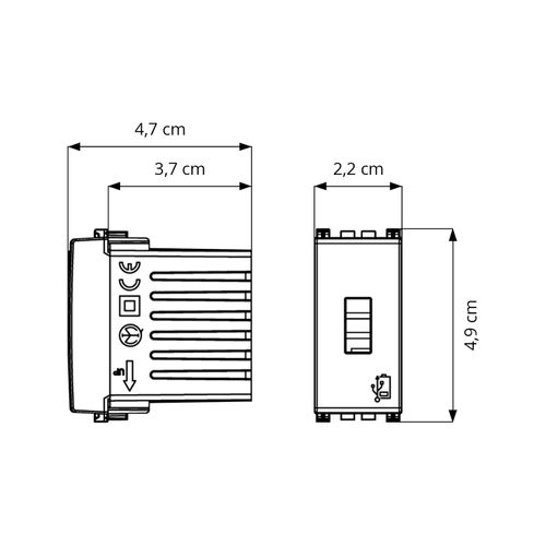 UNIDAD USB VIMAR ARKÉ 1 MÓDULO 1.5A