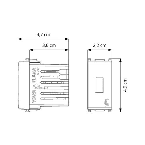 UNIDAD USB VIMAR PLANA 1 MÓDULO 1.5A