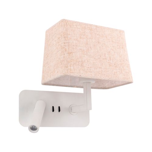 APLIQUÉ MURO LED STUDIO HOTEL USB + DIRIGIBLE 3W LUZ CÁLIDA