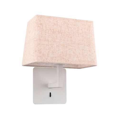 APLIQUÉ MURO LED STUDIO HOTEL USB + DIRIGIBLE 3W LUZ CÁLIDA