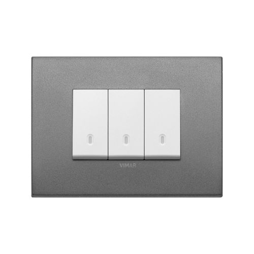 PLACA CLASSIC VIMAR ARKÉ METAL-COLOR 3 MÓDULOS