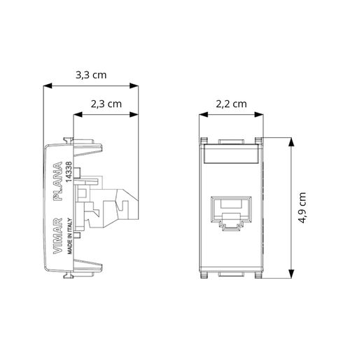 TOMA DATOS RJ45 VIMAR PLANA NETSAFE CAT5E UTP