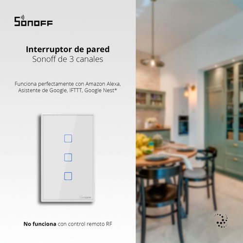 INTERRUPTOR DE PARED SONOFF DE 3 CANALES WIFI