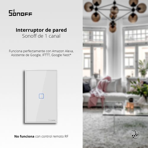 INTERRUPTOR DE PARED SONOFF DE 1 CANAL WIFI