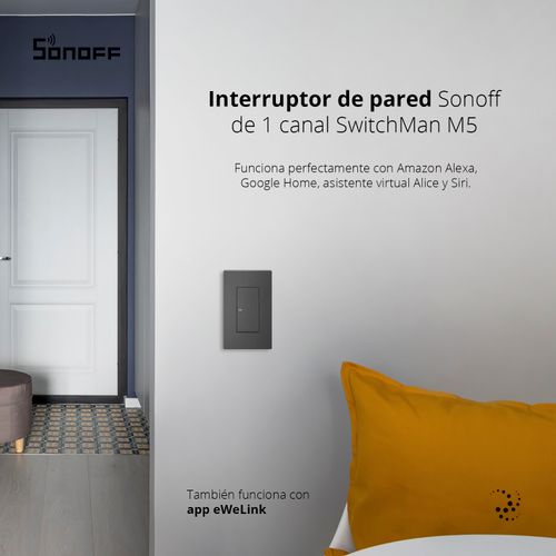 INTERRUPTOR DE PARED SONOFF DE 1 CANAL WIFI SWITCHMAN M5