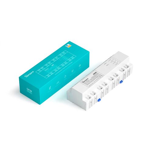 MEDIDOR ENERGÍA APILABLE SONOFF PROTECCIÓN SOBREVOLTAJE 80A SMP-4RELAY