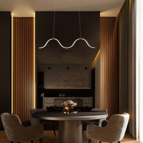 LÁMPARA COLGANTE LED STUDIO LÍNEAS CURVAS 54W LUZ CÁLIDA