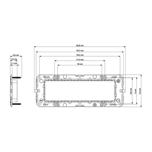 SOPORTE VIMAR ARKÉ CON TORNILLOS 7 MÓDULOS