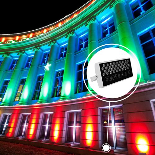 WALL WASHER LED STUDIO SPOT DMX 60W LUZ RGB Y CÁLIDA IP65 45°