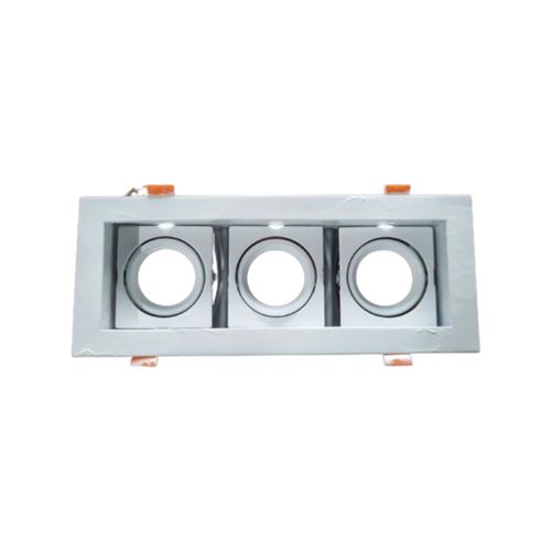 PORTA GU10 LED STUDIO RECTANGULAR TRIPLE SMALL (SIN AMPOLLETA GU10, INCLUYE CONECTOR)