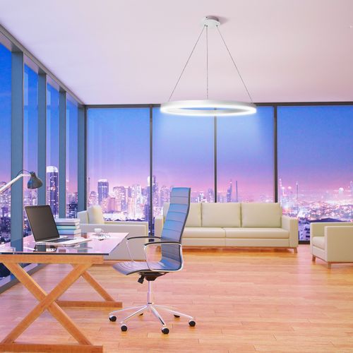 LÁMPARA COLGANTE LED STUDIO REDONDA 50W LUZ NEUTRA ARO Ø80