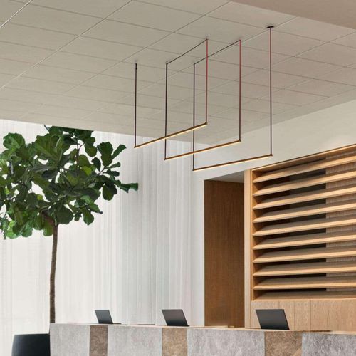 LÁMPARA COLGANTE LED STUDIO CASCADE CUERO LINEAL 30W LUZ CÁLIDA