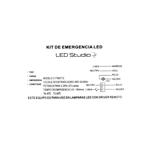 KIT DE EMERGENCIA LED STUDIO DRIVER EXTERNO 3-20W IP20