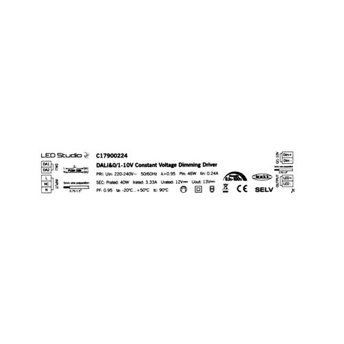 DRIVER DIMEABLE LED STUDIO DALI 0-10V 40W IP20