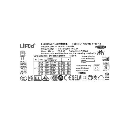 DRIVER LED STUDIO DALI 30W 220-240V IP20