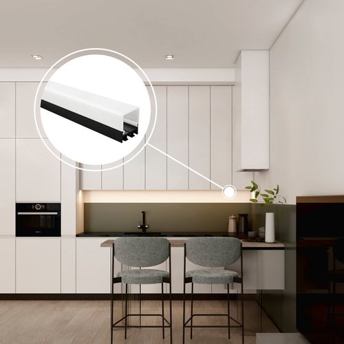 PERFIL PARA CINTA LED STUDIO SOBREPUESTO COLORES 2 METROS H3.5 3x200 CM