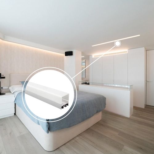 PERFIL PARA CINTA LED STUDIO SOBREPUESTO COLORES 2 METROS H3.5 3x200 CM