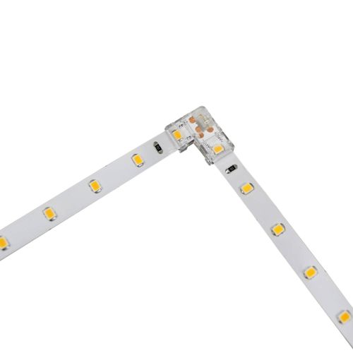 CONECTOR REMOVIBLE L 90° LED STUDIO TIPO CLIP PARA CINTA TRANSPARENTE 8MM