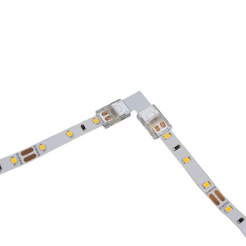 CONECTOR REMOVIBLE L 90° LED STUDIO TIPO CLIP PARA CINTA TRANSPARENTE 10MM
