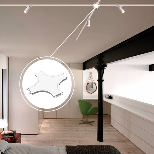 CONECTOR TIPO X CURVO LED STUDIO PARA RIEL MAGNÉTICO SLIM