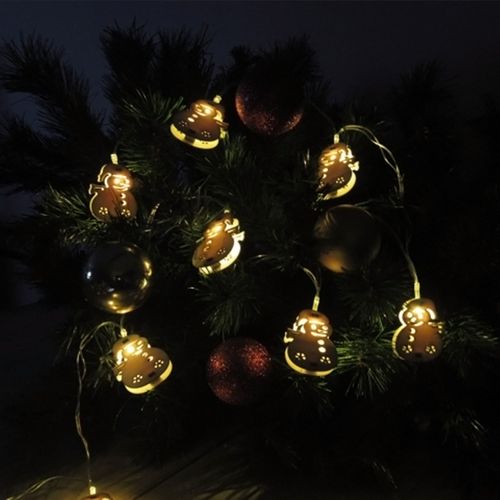 CORTINA NAVIDEÑA LED STUDIO MUÑECO DE NIEVE MADERA LUZ CÁLIDA