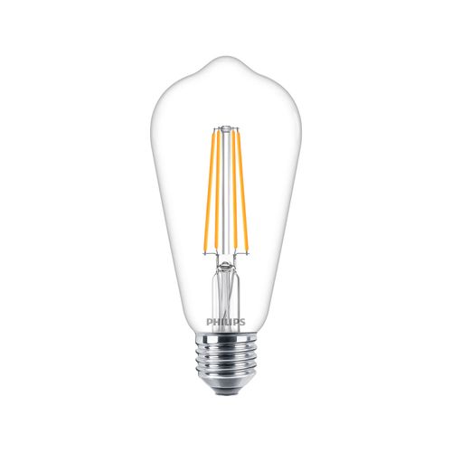 AMPOLLETA E27 PHILIPS FILAMENTOS TRANSPARENTE ALARGADA 6W LUZ CÁLIDA