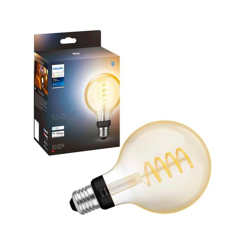 AMPOLLETA E27 PHILIPS HUE FILAMENTO GLOBO BLUETOOTH 7W LUZ CÁLIDA A NEUTRA