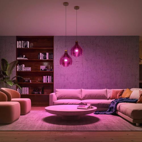 KIT 2 AMPOLLETAS INTELIGENTES E27 PHILIPS HUE 9W RGB Y LUZ CÁLIDA A LUZ FRÍA + BRIGDE