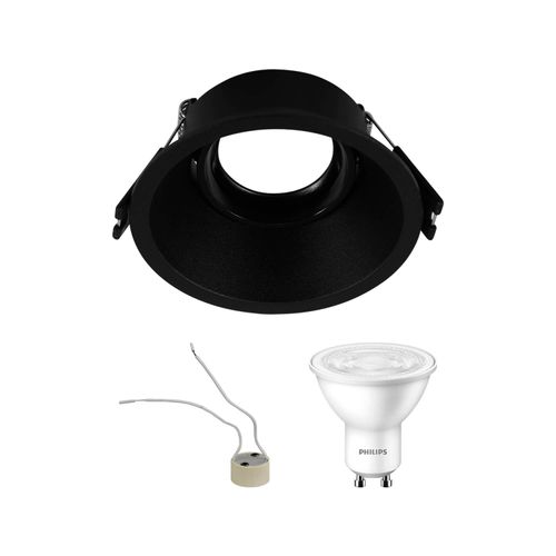 KIT PORTA GU10 LED STUDIO ARCO AJUSTABLE + AMPOLLETA GU10 LUZ CÁLIDA