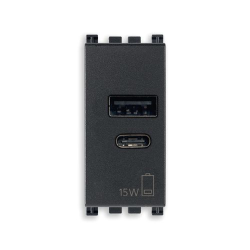 ALIMENTADOR VIMAR SERIES RESIDENCIALES ARKÉ USB A+C 5V 2,4A 1M