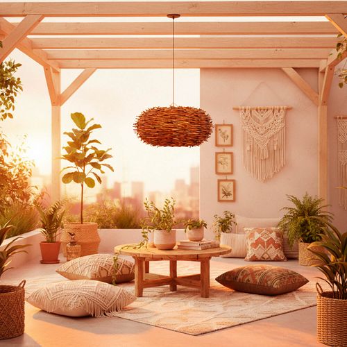 LÁMPARA COLGANTE LED STUDIO MIMBRE CACHAGUA 9W