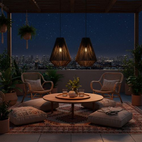 LÁMPARA COLGANTE LED STUDIO VIETNAM CUERDA PAPEL 9W