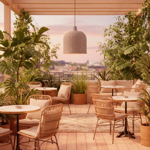 LÁMPARA COLGANTE LED STUDIO MIMBRE MIKONO 9W