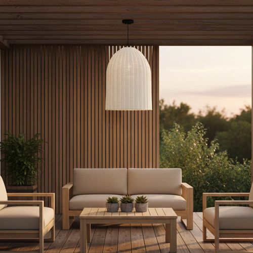 PANTALLA LÁMPARA COLGANTE LED STUDIO RATTAN MÁY VIETCOO VIETNAM (SIN AMPOLLETA E27)