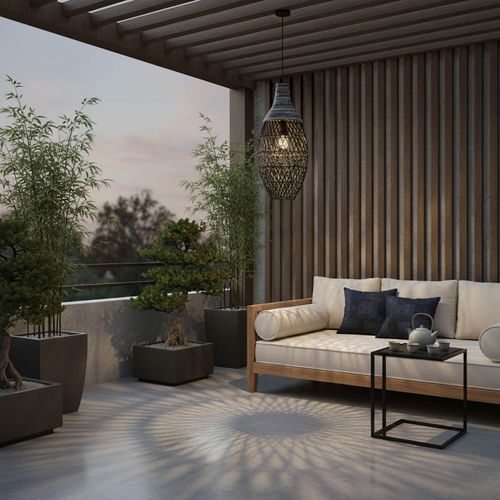 PANTALLA PARA LÁMPARA COLGANTE LED STUDIO RATTAN DÉN VIETCOO VIETNAM (SIN AMPOLLETA E27)