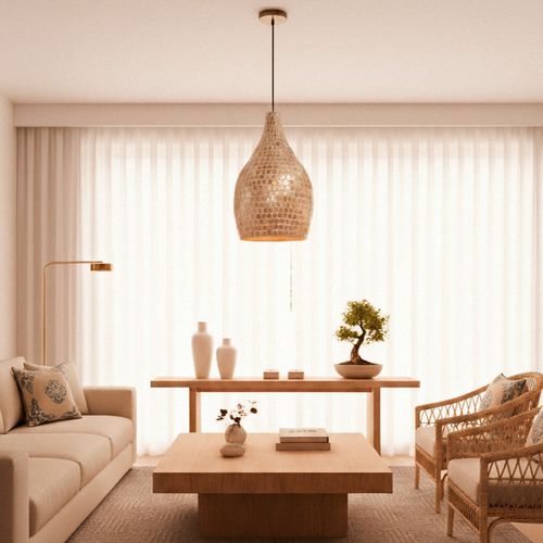 PANTALLA PARA LÁMPARA COLGANTE LED STUDIO LAM BAMBÚ VIETCOO VIETNAM (SIN AMPOLLETA E27)