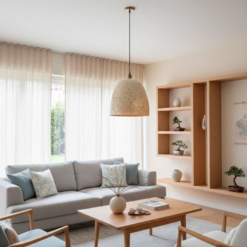 PANTALLA PARA LÁMPARA COLGANTE LED STUDIO DÉN BAMBÚ VIETCOO VIETNAM (SIN AMPOLLETA E27)