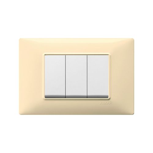 PLACA VIMAR PLANA TECNOPOLÍMERO 3 MÓDULOS