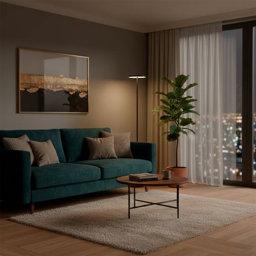 LÁMPARA DE PIE LED STUDIO BRUNO 18W LUZ CÁLIDA 180 CM