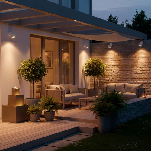 FOCO SOBREPUESTO CIELO / MURO LED STUDIO REDONDO DIRIGIBLE 5.5W LUZ CÁLIDA IP44