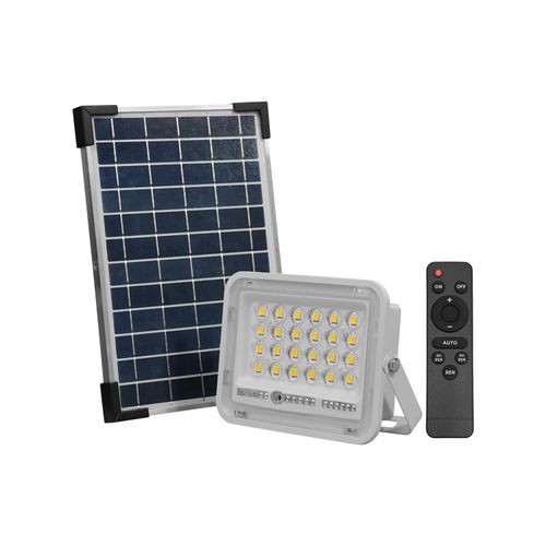 PROYECTOR SOLAR MICROSENSOR CON CONTROL REMOTO 1200LM 50W LUZ CÁLIDA IP65