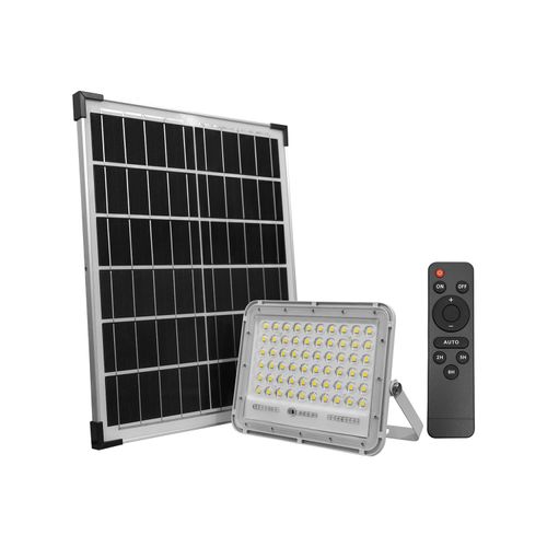 PROYECTOR SOLAR CON CONTROL REMOTO 2000LM 200W LUZ NEUTRA IP65